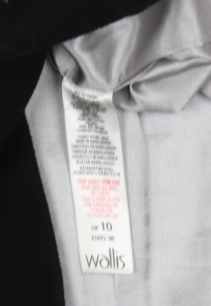 Womens UK Size 10 Wallis Black Overcoat