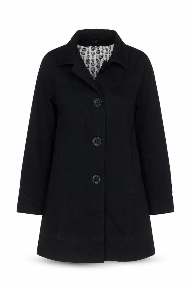 Womens UK Size 10 H&M Black Overcoat