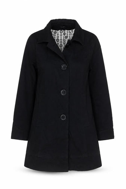 Womens UK Size 10 H&M Black Overcoat