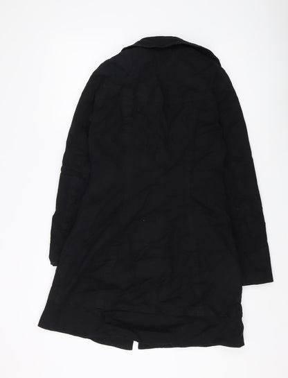 Womens UK Size 10 H&M Black Overcoat