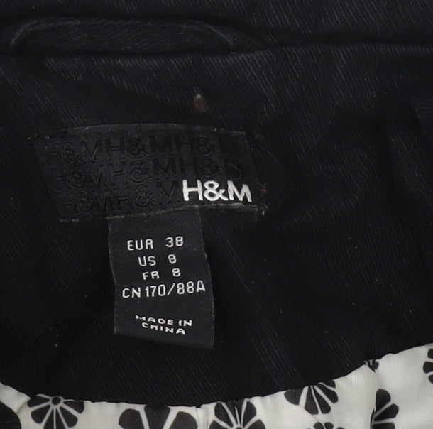 Womens UK Size 10 H&M Black Overcoat