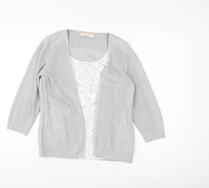 Womens UK Size 8 Marks and Spencer Grey Cardigan Jumper