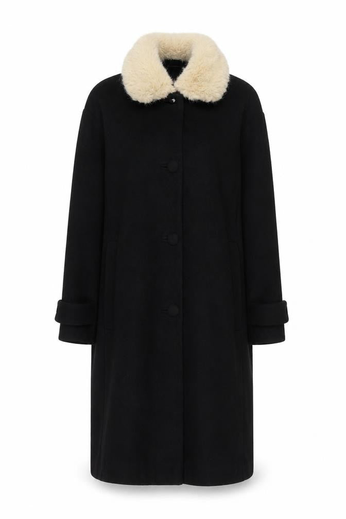 Womens UK Size 6 Topshop Black Overcoat