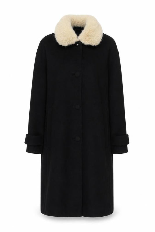 Womens UK Size 6 Topshop Black Overcoat