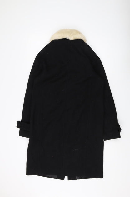 Womens UK Size 6 Topshop Black Overcoat