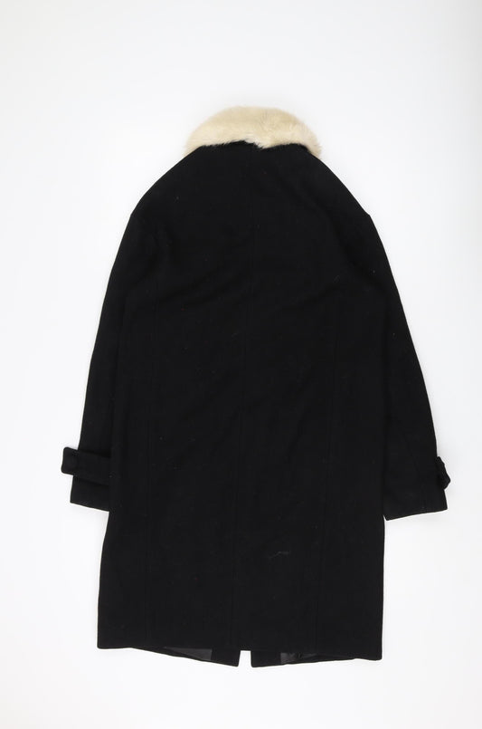 Womens UK Size 6 Topshop Black Overcoat