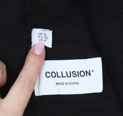 Womens UK Size 10 COLLUSION Black Pullover Jumper