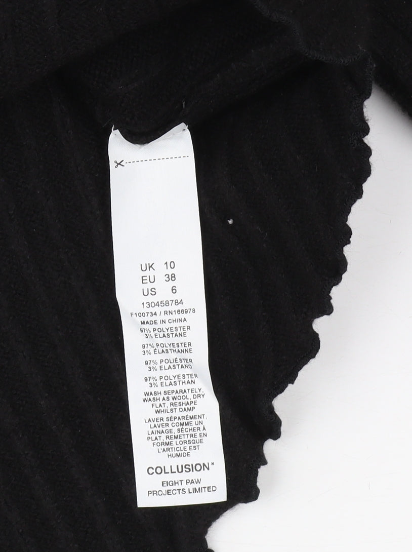 Womens UK Size 10 COLLUSION Black Pullover Jumper