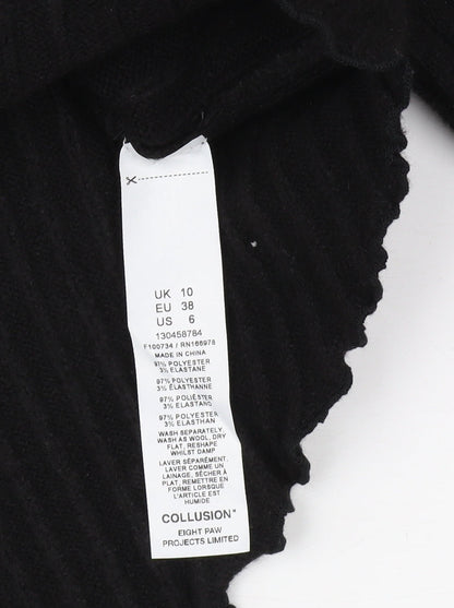 Womens UK Size 10 COLLUSION Black Pullover Jumper
