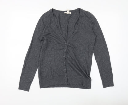 Forever 21 Women's Grey V-Neck Cardigan, Size S