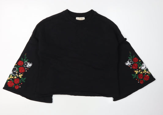 Womens UK Size S Disney Black Pullover Sweatshirt