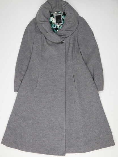 Womens UK Size 12 Betty Jackson Black Grey Overcoat