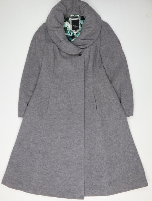 Womens UK Size 12 Betty Jackson Black Grey Overcoat