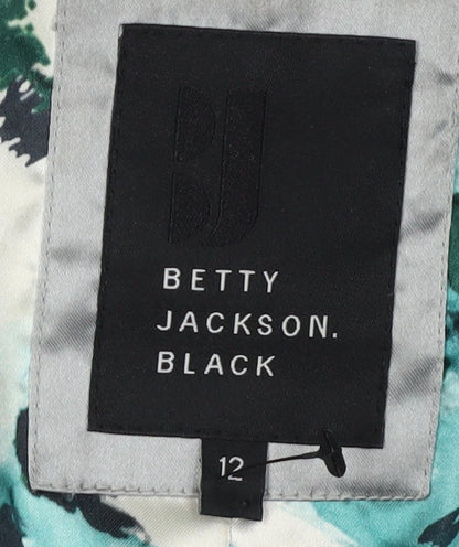 Womens UK Size 12 Betty Jackson Black Grey Overcoat