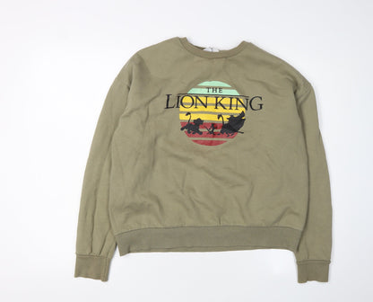 Womens UK Size S Disney Green Pullover Sweatshirt