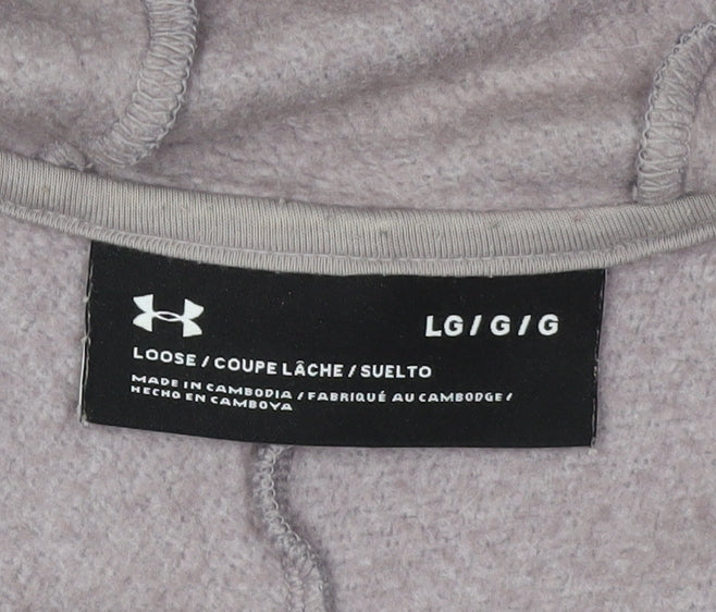 Under Armour Men's Grey Full Zip Hoodie, L, Logo Accent