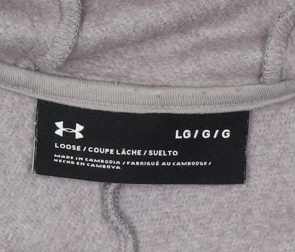 Under Armour Men's Grey Full Zip Hoodie, L, Logo Accent