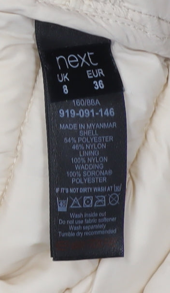 Womens UK Size 8 NEXT Beige Puffer Jacket