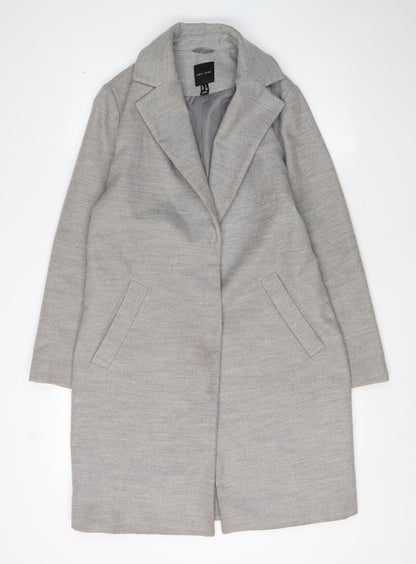 Womens UK Size 8 New Look Grey Overcoat