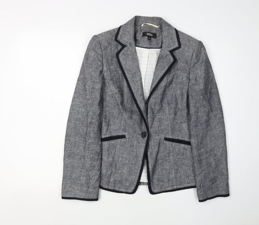 Marks and Spencer Women's Grey Linen Blazer Size 12