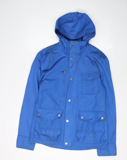 Zara Man Blue Anorak Jacket S - Casual Hooded Style