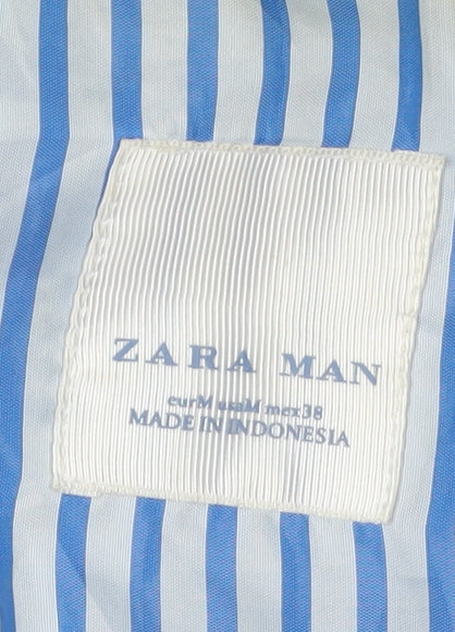 Zara Man Blue Anorak Jacket S - Casual Hooded Style