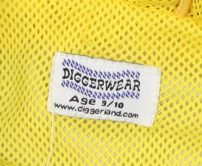 Boys Diggerland Blue Rain Coat, Hooded, 9-10 Years, Lightweight Jacket