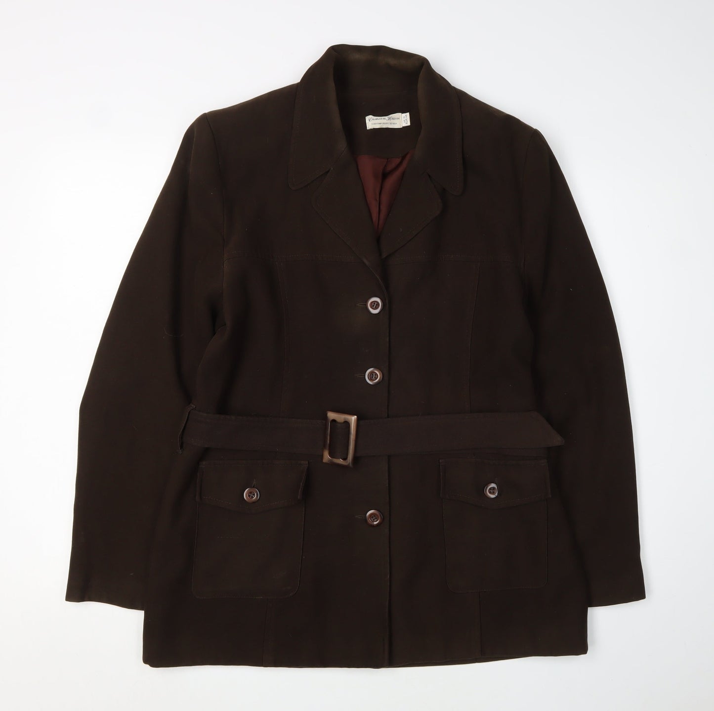Womens UK Size 16 Charlotte Halton Brown Basic Jacket