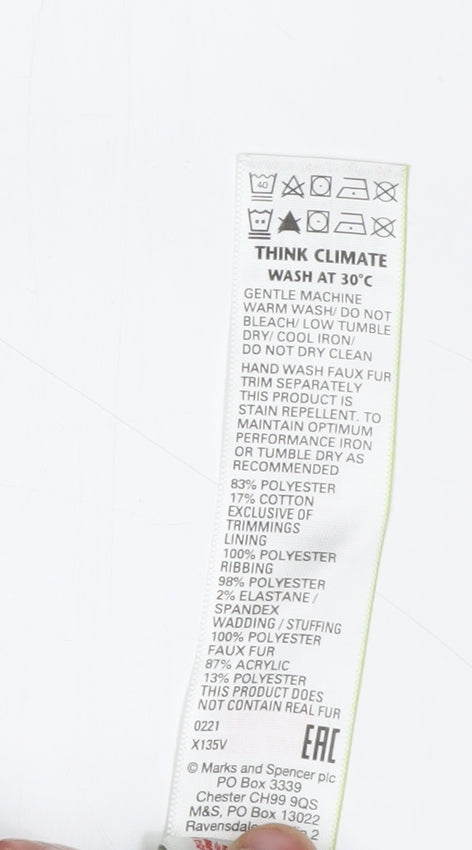 Marks and Spencer Boys Green Parka Jacket 9-10 Years