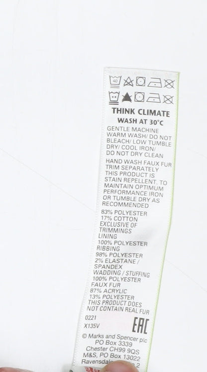 Marks and Spencer Boys Green Parka Jacket 9-10 Years