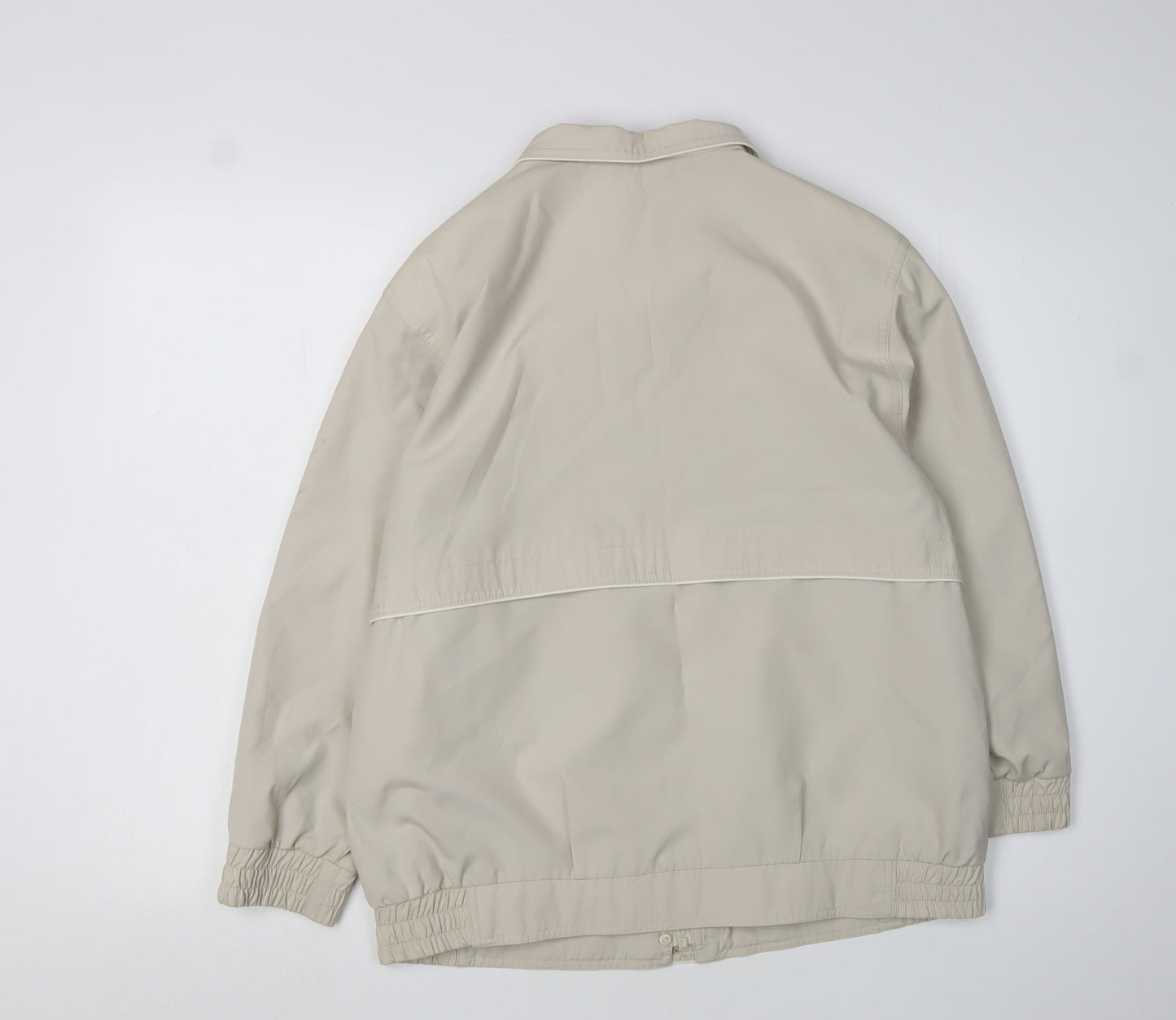 BH Women's Beige Basic Jacket Size 10, Collared Elastic