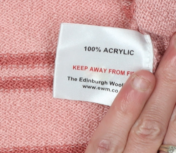 Honor Millburn Women's Pink Collared Pullover Jumper M