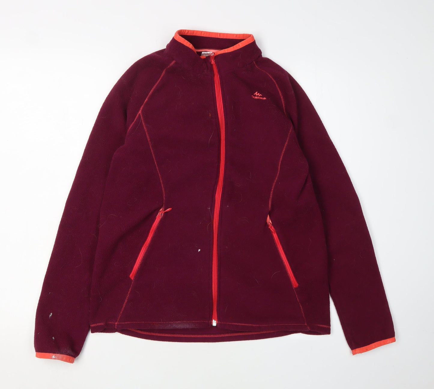 Decathlon Girls Red Fleece Jacket Mid-Length 14 Years