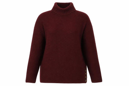 ONLY Women's Red Roll Neck Pullover Jumper Size L
