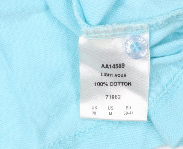 Cotton Traders Men's Blue Long Sleeve Polo - M