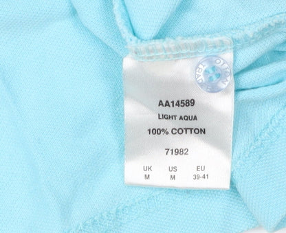 Cotton Traders Men's Blue Long Sleeve Polo - M