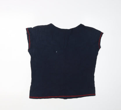 Apple Lane Women's Blue T-Shirt Size 12 Casual