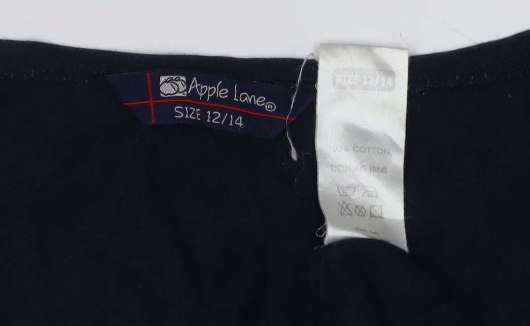 Apple Lane Women's Blue T-Shirt Size 12 Casual