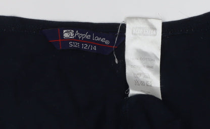 Apple Lane Women's Blue T-Shirt Size 12 Casual