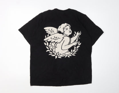 Russell Men's Black Angel Graphic T-Shirt, Size 12