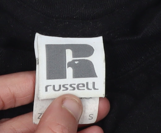 Russell Men's Black Angel Graphic T-Shirt, Size 12