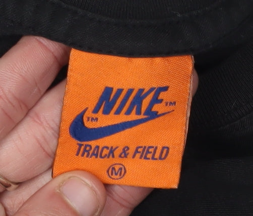 Nike Men's Black Medium Regular Fit Cotton T-Shirt