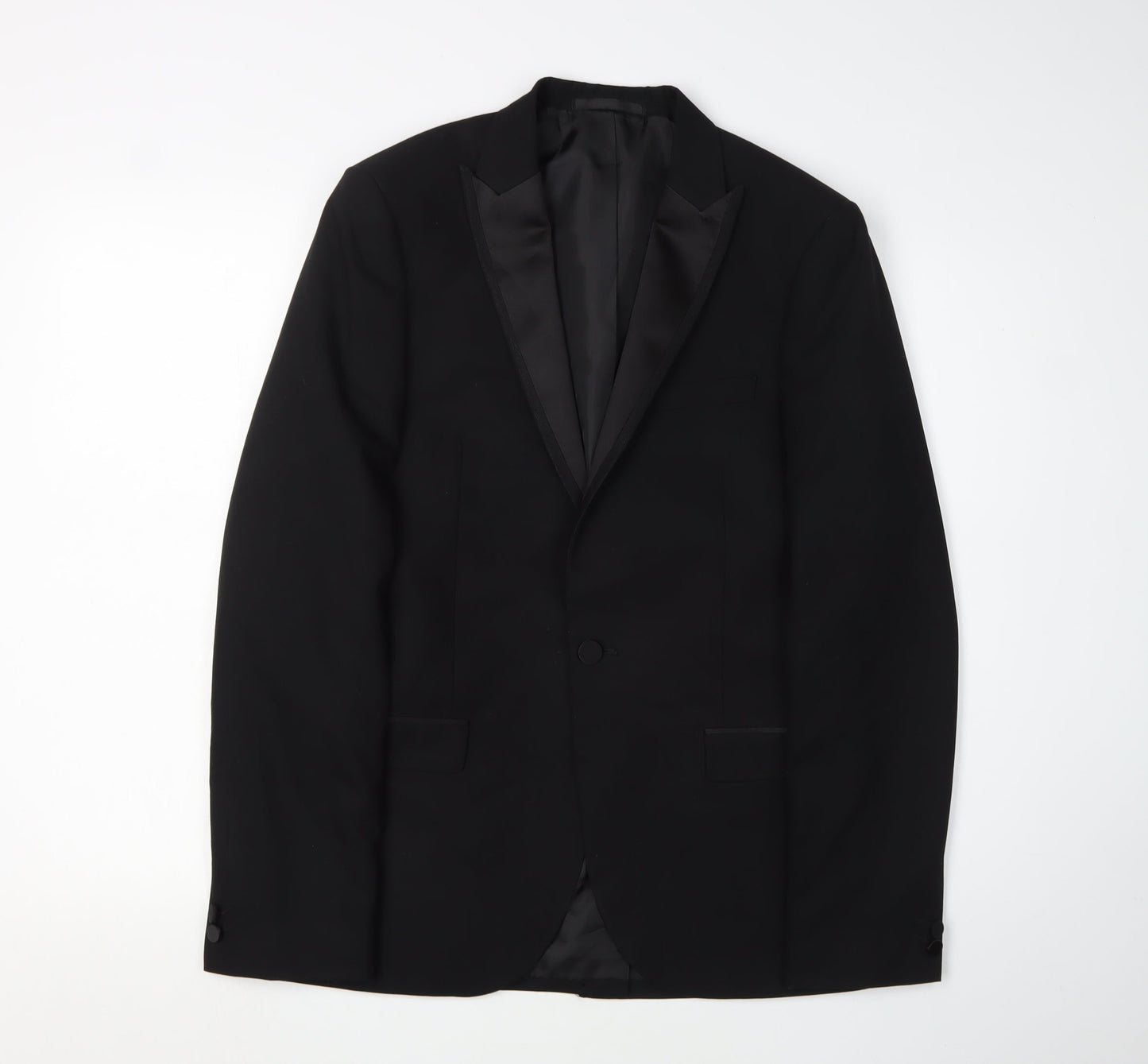 Mens UK Size 38 Moss London Regular Black Suit Tuxedo