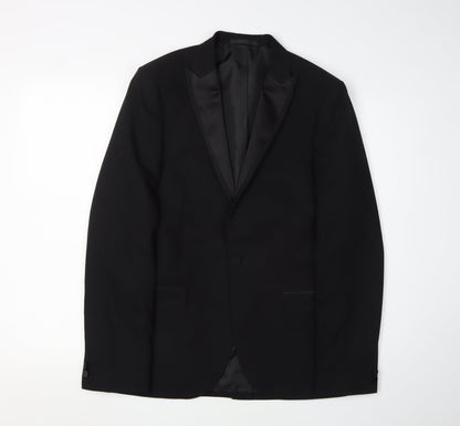 Mens UK Size 38 Moss London Regular Black Suit Tuxedo