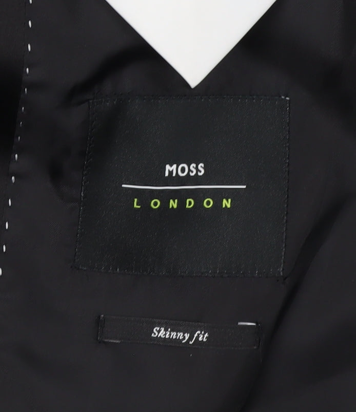Mens UK Size 38 Moss London Regular Black Suit Tuxedo