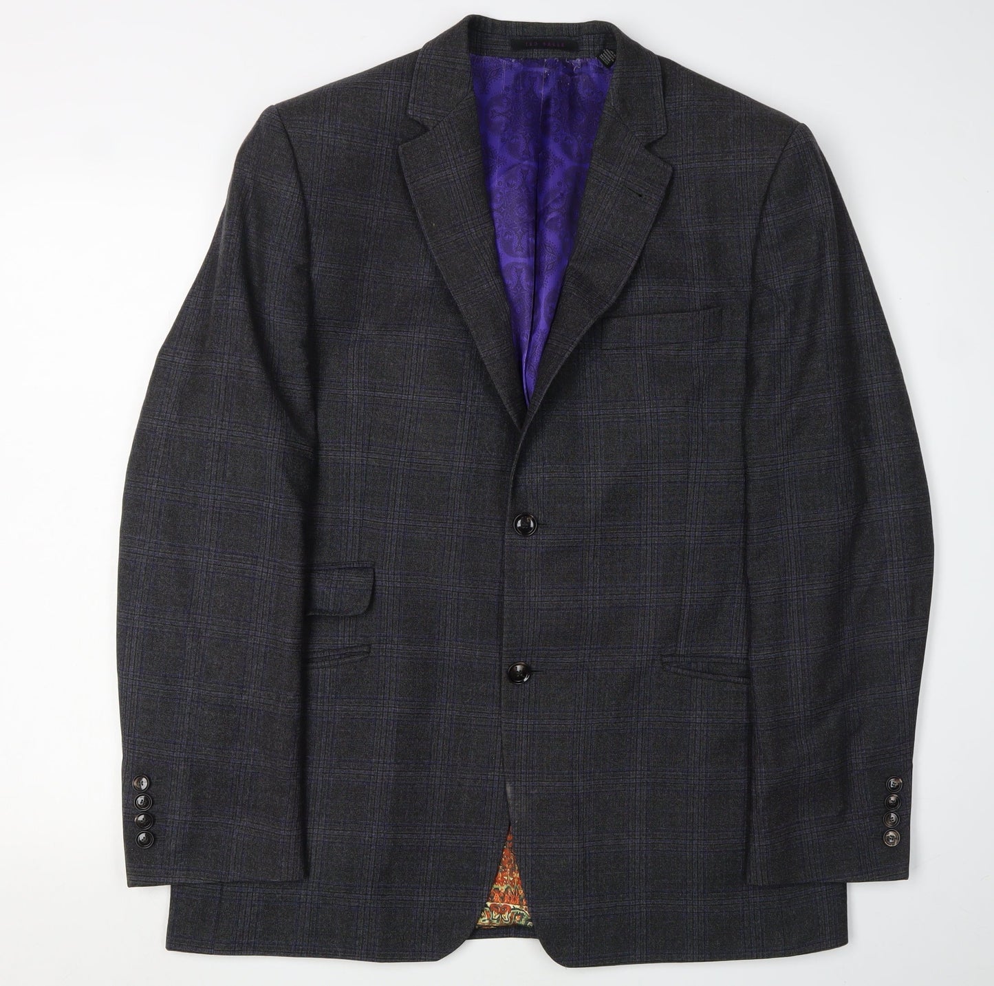 Mens UK Size 42 Ted Baker Regular Grey Suit Jacket