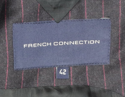 Mens UK Size 42 French Connection Regular Black Suit Jacket