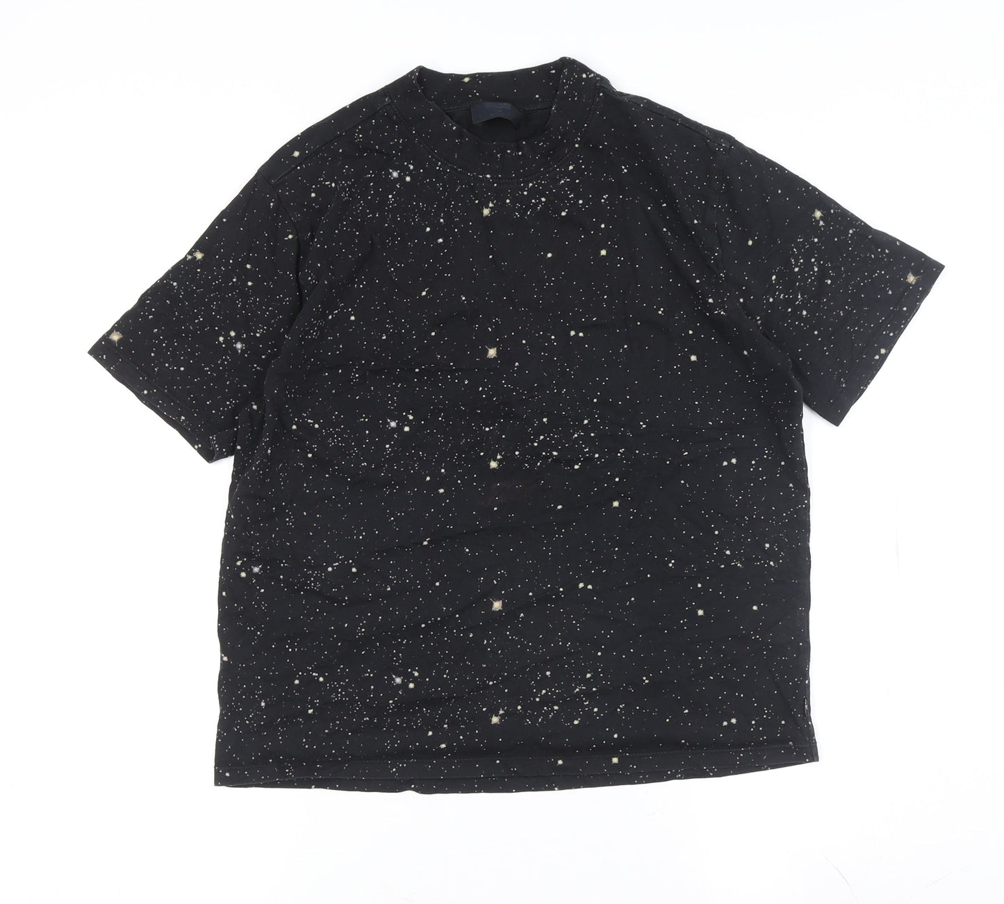 Womens UK Size M Vintage Black Basic T-Shirt