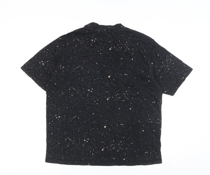 Womens UK Size M Vintage Black Basic T-Shirt