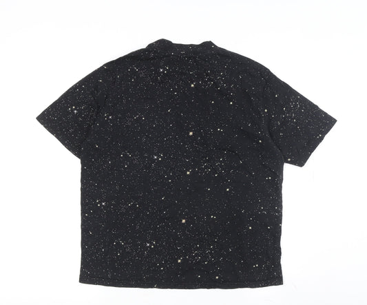 Womens UK Size M Vintage Black Basic T-Shirt